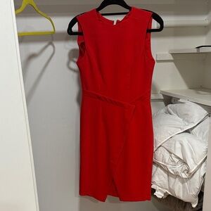 Topshop Red Asymmetrical Dress